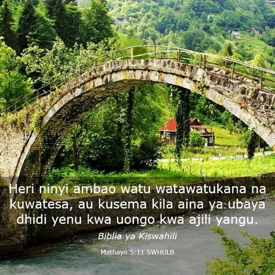 Picture 03 - Mathayo 5:11 SWHULB - Heri ninyi ambao watu watawatukana na kuwatesa, - Bible Verse Picture