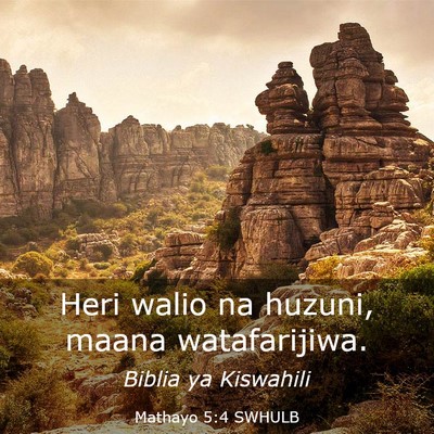 Picture 03 - Mathayo 5:4 SWHULB - Heri walio na huzuni, maana - Bible Verse Picture