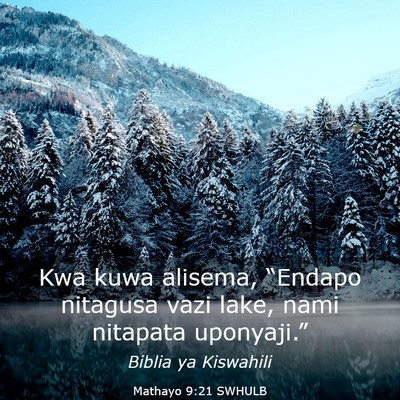 Picture 03 - Mathayo 9:21 SWHULB - Kwa kuwa alisema, “Endapo nitagusa vazi lake, - Bible Verse Picture