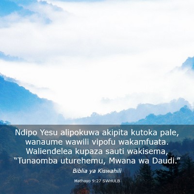Picture 03 - Mathayo 9:27 SWHULB - Ndipo Yesu alipokuwa akipita kutoka pale, wanaume - Bible Verse Picture