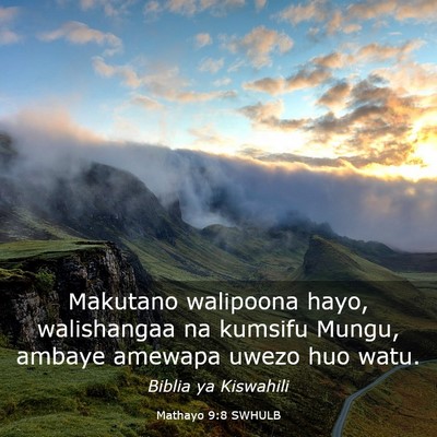 Picture 03 - Mathayo 9:8 SWHULB - Makutano walipoona hayo, walishangaa na kumsifu - Bible Verse Picture