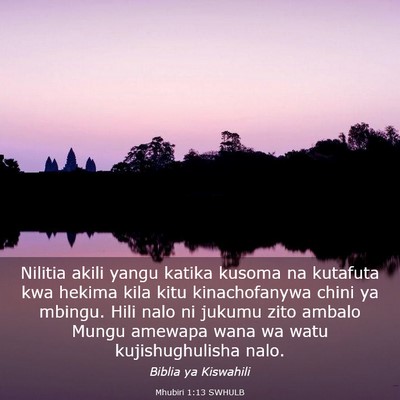 Picture 03 - Mhubiri 1:13 SWHULB - Nilitia akili yangu katika kusoma na kutafuta kwa - Bible Verse Picture