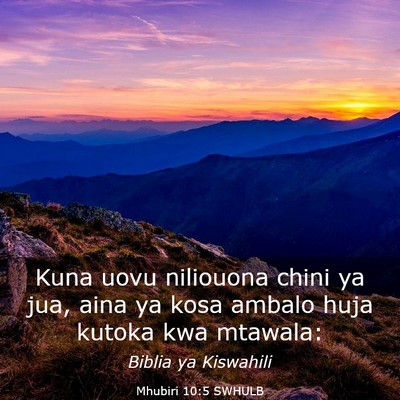 Picture 03 - Mhubiri 10:5 SWHULB - Kuna uovu niliouona chini ya jua, aina ya kosa - Bible Verse Picture