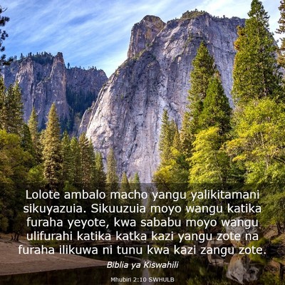 Picture 03 - Mhubiri 2:10 SWHULB - Lolote ambalo macho yangu yalikitamani - Bible Verse Picture