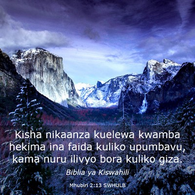 Picture 03 - Mhubiri 2:13 SWHULB - Kisha nikaanza kuelewa kwamba hekima ina faida - Bible Verse Picture