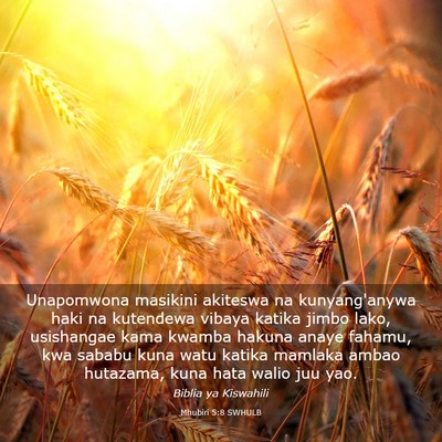 Picture 03 - Mhubiri 5:8 SWHULB - Unapomwona masikini akiteswa na kunyang'anywa - Bible Verse Picture