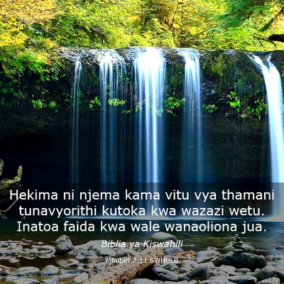 Picture 03 - Mhubiri 7:11 SWHULB - Hekima ni njema kama vitu vya thamani - Bible Verse Picture