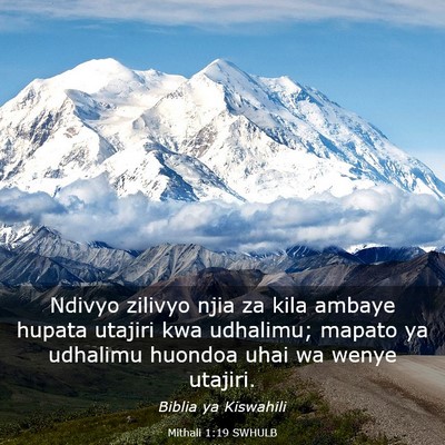 Picture 03 - Mithali 1:19 SWHULB - Ndivyo zilivyo njia za kila ambaye hupata utajiri - Bible Verse Picture