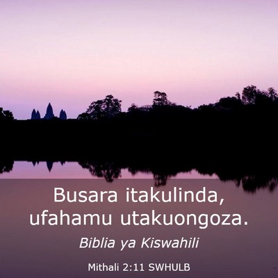 Picture 03 - Mithali 2:11 SWHULB - Busara itakulinda, ufahamu - Bible Verse Picture