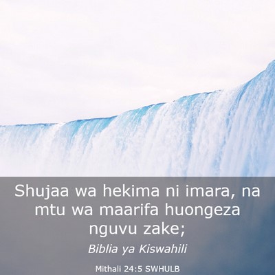 Picture 03 - Mithali 24:5 SWHULB - Shujaa wa hekima ni imara, na mtu wa maarifa - Bible Verse Picture