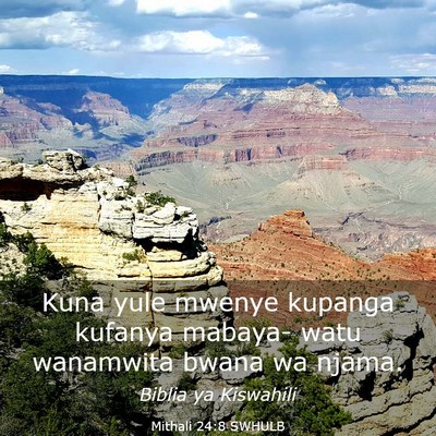 Picture 03 - Mithali 24:8 SWHULB - Kuna yule mwenye kupanga kufanya mabaya- watu - Bible Verse Picture