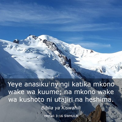Picture 03 - Mithali 3:16 SWHULB - Yeye anasiku nyingi katika mkono wake wa kuume; - Bible Verse Picture