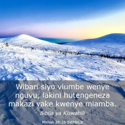 Picture 03 - Mithali 30:26 SWHULB - Wibari siyo viumbe wenye nguvu, lakini - Bible Verse Picture