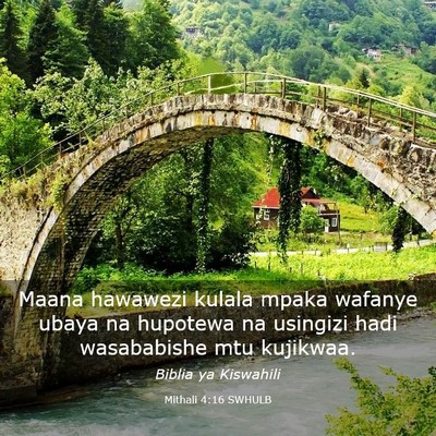 Picture 03 - Mithali 4:16 SWHULB - Maana hawawezi kulala mpaka wafanye ubaya na - Bible Verse Picture