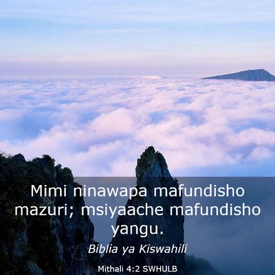 Picture 03 - Mithali 4:2 SWHULB - Mimi ninawapa mafundisho mazuri; msiyaache - Bible Verse Picture