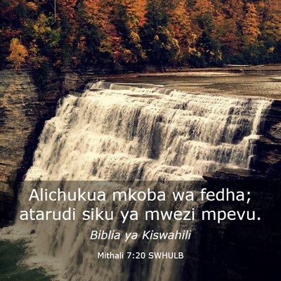 Picture 03 - Mithali 7:20 SWHULB - Alichukua mkoba wa fedha; atarudi siku ya mwezi - Bible Verse Picture