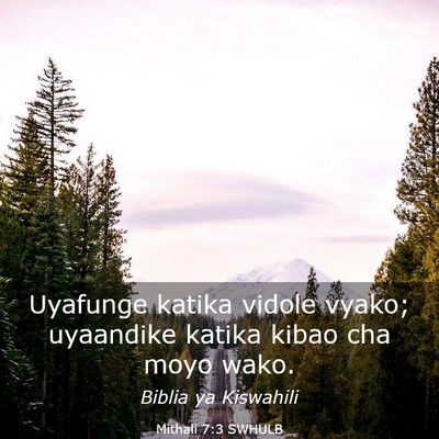 Picture 03 - Mithali 7:3 SWHULB - Uyafunge katika vidole vyako; uyaandike katika - Bible Verse Picture