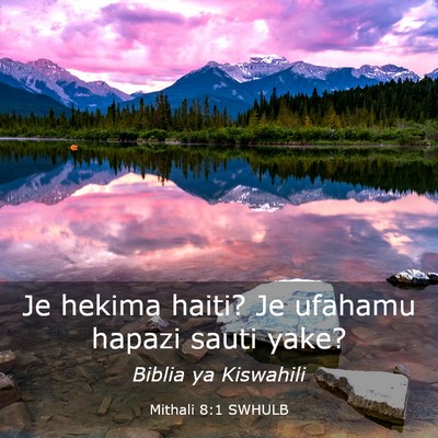 Picture 03 - Mithali 8:1 SWHULB - Je hekima haiti? Je ufahamu hapazi sauti - Bible Verse Picture