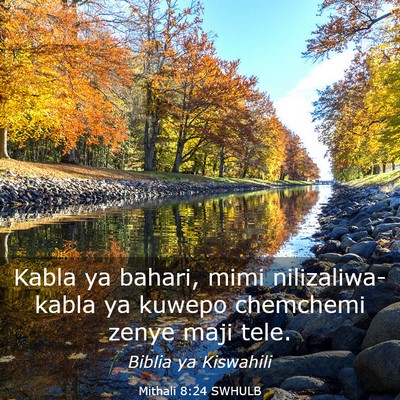 Picture 03 - Mithali 8:24 SWHULB - Kabla ya bahari, mimi nilizaliwa- kabla ya kuwepo - Bible Verse Picture