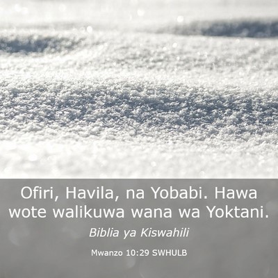 Picture 03 - Mwanzo 10:29 SWHULB - Ofiri, Havila, na Yobabi. Hawa wote walikuwa wana - Bible Verse Picture