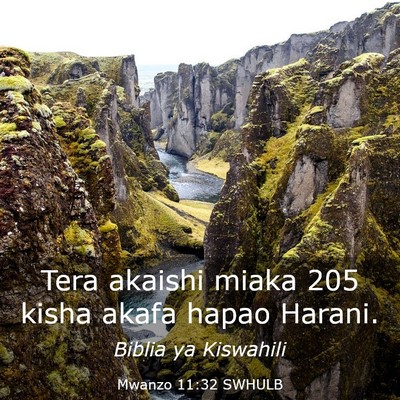 Picture 03 - Mwanzo 11:32 SWHULB - Tera akaishi miaka 205 kisha akafa hapao - Bible Verse Picture