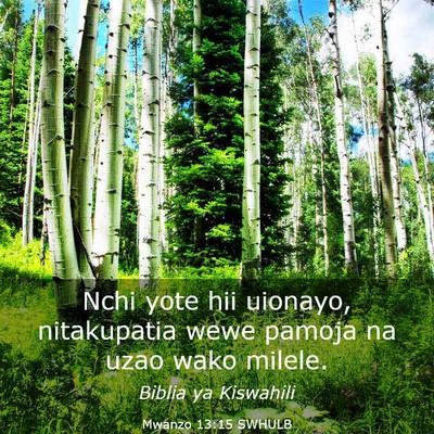Picture 03 - Mwanzo 13:15 SWHULB - Nchi yote hii uionayo, nitakupatia wewe pamoja na - Bible Verse Picture