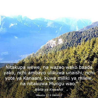 Picture 03 - Mwanzo 17:8 SWHULB - Nitakupa wewe, na wazao wako baada yako, nchi - Bible Verse Picture