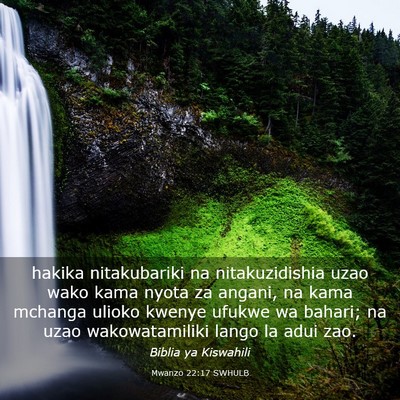 Picture 03 - Mwanzo 22:17 SWHULB - hakika nitakubariki na nitakuzidishia uzao wako - Bible Verse Picture