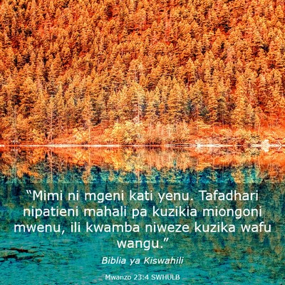 Picture 03 - Mwanzo 23:4 SWHULB - “Mimi ni mgeni kati yenu. Tafadhari nipatieni - Bible Verse Picture