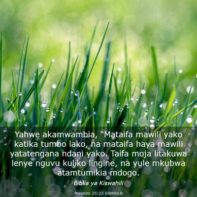 Picture 03 - Mwanzo 25:23 SWHULB - Yahwe akamwambia, “Mataifa mawili yako katika - Bible Verse Picture