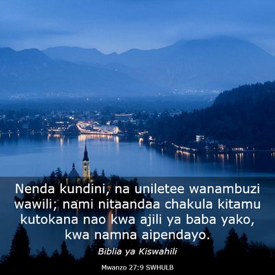 Picture 03 - Mwanzo 27:9 SWHULB - Nenda kundini, na uniletee wanambuzi wawili; nami - Bible Verse Picture
