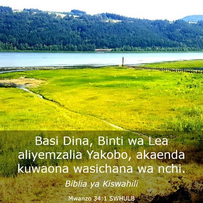 Picture 03 - Mwanzo 34:1 SWHULB - Basi Dina, Binti wa Lea aliyemzalia Yakobo, - Bible Verse Picture