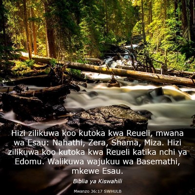Picture 03 - Mwanzo 36:17 SWHULB - Hizi zilikuwa koo kutoka kwa Reueli, mwana wa - Bible Verse Picture
