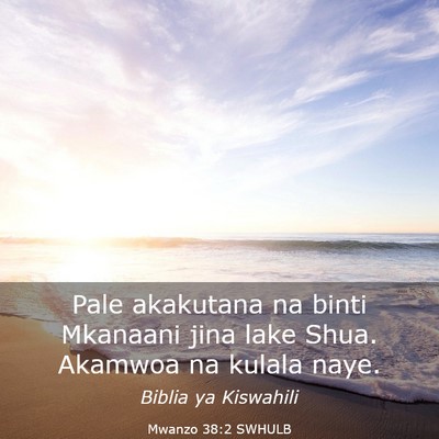 Picture 03 - Mwanzo 38:2 SWHULB - Pale akakutana na binti Mkanaani jina lake Shua. - Bible Verse Picture