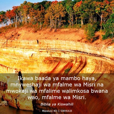 Picture 03 - Mwanzo 40:1 SWHULB - Ikawa baada ya mambo haya, mnyweshaji wa mfalme - Bible Verse Picture