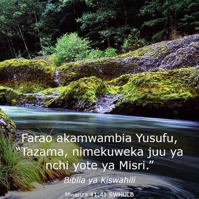Picture 03 - Mwanzo 41:41 SWHULB - Farao akamwambia Yusufu, “Tazama, nimekuweka - Bible Verse Picture