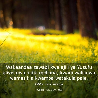 Picture 03 - Mwanzo 43:25 SWHULB - Wakaandaa zawadi kwa ajili ya Yusufu aliyekuwa - Bible Verse Picture