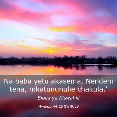 Picture 03 - Mwanzo 44:25 SWHULB - Na baba yetu akasema, Nendeni tena, mkatununulie - Bible Verse Picture