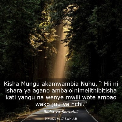 Picture 03 - Mwanzo 9:17 SWHULB - Kisha Mungu akamwambia Nuhu, “ Hii ni ishara ya - Bible Verse Picture