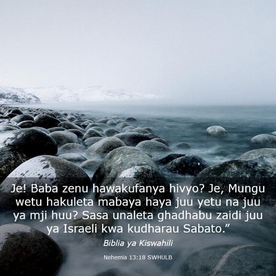 Picture 03 - Nehemia 13:18 SWHULB - Je! Baba zenu hawakufanya hivyo? Je, Mungu wetu - Bible Verse Picture