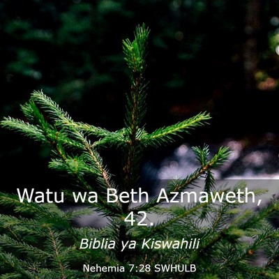 Picture 03 - Nehemia 7:28 SWHULB - Watu wa Beth Azmaweth, - Bible Verse Picture