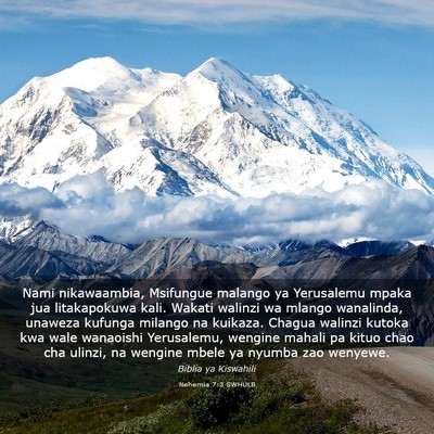 Picture 03 - Nehemia 7:3 SWHULB - Nami nikawaambia, Msifungue malango ya Yerusalemu - Bible Verse Picture