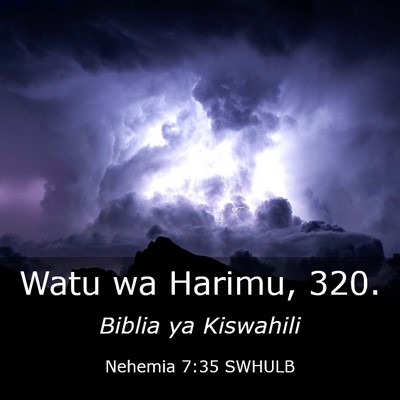 Picture 03 - Nehemia 7:35 SWHULB - Watu wa Harimu, - Bible Verse Picture