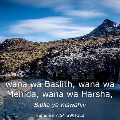 Picture 03 - Nehemia 7:54 SWHULB - wana wa Baslith, wana wa Mehida, wana wa - Bible Verse Picture