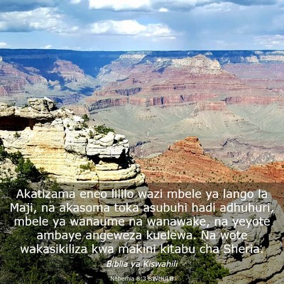 Picture 03 - Nehemia 8:3 SWHULB - Akatizama eneo lililo wazi mbele ya lango la - Bible Verse Picture
