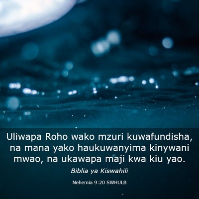 Picture 03 - Nehemia 9:20 SWHULB - Uliwapa Roho wako mzuri kuwafundisha, na mana - Bible Verse Picture