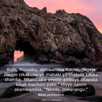 Picture 03 - Ruth 2:2 SWHULB - Ruth, Mmoabu, alimwambia Naomi, “Ngoja niende - Bible Verse Picture