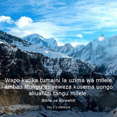 Picture 03 - Tito 1:2 SWHULB - Wapo katika tumaini la uzima wa milele ambao - Bible Verse Picture