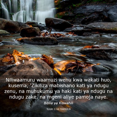 Picture 03 - Torati 1:16 SWHULB - Niliwaamuru waamuzi wenu kwa wakati huo, kusema, - Bible Verse Picture
