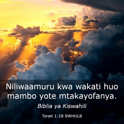 Picture 03 - Torati 1:18 SWHULB - Niliwaamuru kwa wakati huo mambo yote - Bible Verse Picture